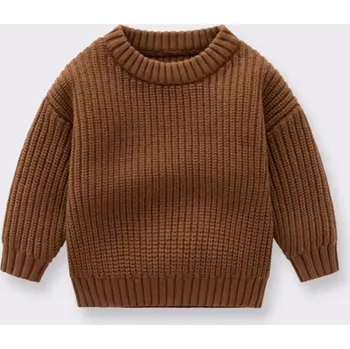 Chlapecký svetr Bavlněný dětský svetr - 5 barev (vel. od 3 měsíců do 6 let) Barva: Hnědá, Velikost: 110