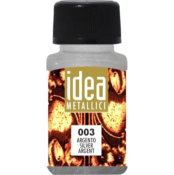 Speciální výtvarná barva Maimeri Liquid Metallic Colours Idea Metallici Nátěr 60 ml Silver 003