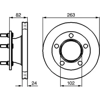 Brzdový kotouč BOSCH Brzdový kotouč větraný Ø263mm 0 986 478 643