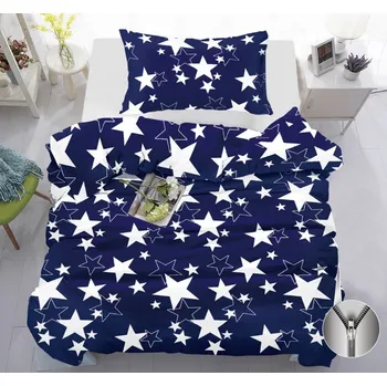 Povlečení Bavlněné povlečení STAR tmavě modré Rozměr povlečení: 70 x 90 cm | 140 x 200 cm