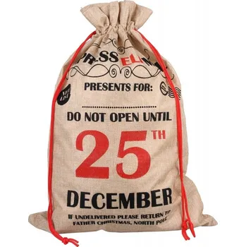 Vánoční dekorace Vánoční jutový pytel 25TH DECEMBER 60x40 cm