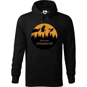 Pánská mikina DOBRÝ TRIKO Pánská mikina s potiskem Dobrodružství Velikost pánské mikiny: 4XL, Barva: Černá