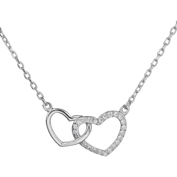 Řetízek Bealio BEALIO Stříbrný náhrdelník SPOJENÁ SRDÍČKA Délka řetízku: 42+5 cm 03-10819-0947