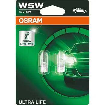 Autožárovka OSRAM W5W ULTRA LIFE Blister-02 12V 5W W2,1x9,5d
