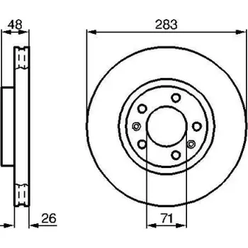 Brzdový kotouč BOSCH Brzdový kotouč větraný Ø283mm 0 986 478 125