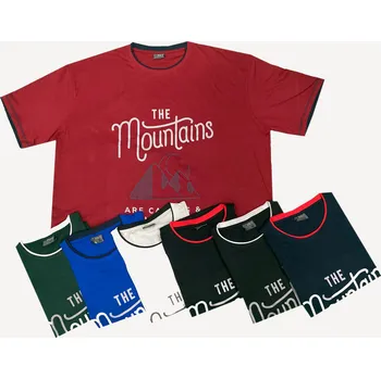 Tričko lemované s potiskem Mountains - v nadměrné velikosti 3517