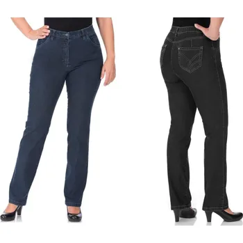 Kalhotky Dámské džínové kalhoty SUPERSTRETCH - se zipem a kapsami - v nadměrné velikosti 2220 Betty