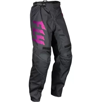 Moto kalhoty kalhoty F-16, FLY RACING - USA 2024 dětské (šedá/černá/růžová, vel. 18)