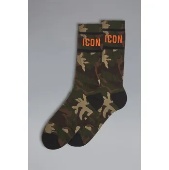 Pánské ponožky DSQUARED2 DSQ2 CAMOUFLAGE MID CREW SOCKS Velikost: 44-45