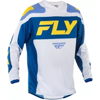 Moto dres šaty F-16, FLY RACING - USA 2025 (bílá/modrá/žlutá, vel. 2XL)