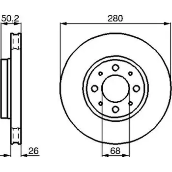 Brzdový kotouč BOSCH Brzdový kotouč větraný Ø280mm 0 986 478 602