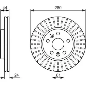 Brzdový kotouč BOSCH Brzdový kotouč větraný Ø280mm 0 986 479 611