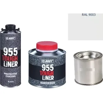 Autolak HB BODY 955 RAPTOR tough liner - 2k polyuretan textura set/bázi + tužidlo + barva /RAL 9003 900ml