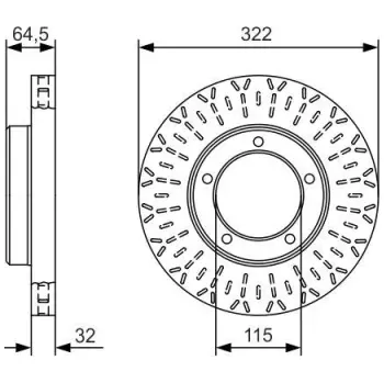 Brzdový kotouč BOSCH Brzdový kotouč větraný Ø322mm 0 986 479 A64
