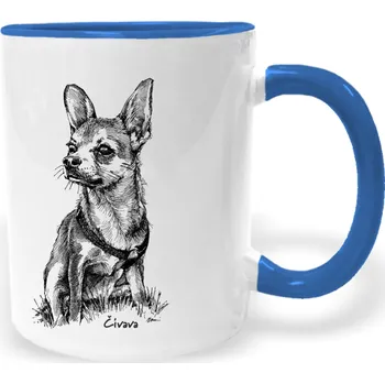 Hrnek - pes Čivava Barva: Modrá
