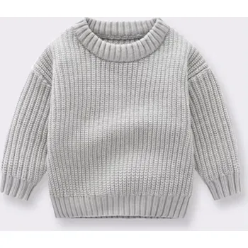 Chlapecký svetr Bavlněný dětský svetr - 5 barev (vel. od 3 měsíců do 6 let) Barva: Šedá, Velikost: 130