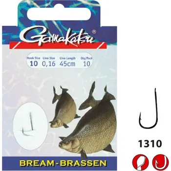 GAMAKATSU - Hotový návazec Bream LS-1310 Nickel 0,10 mm 70 cm vel. 16 10 ks