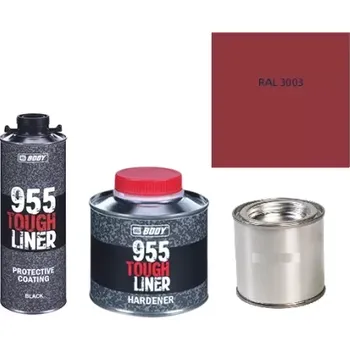 Autolak HB BODY 955 RAPTOR tough liner - 2k polyuretan textura set/báze + tužidlo + barva /RAL 3003 900ml