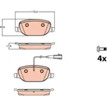 TRW Sada brzdových doštiček, kotoučová brzda GDB2077