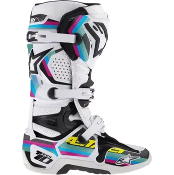 Moto obuv sada polepů pro boty TECH 10, ALPINESTARS (černá/světle modrá/fialová/zelená, pro velikosti 7-10/40,5-44,5)