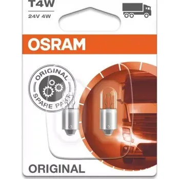 Autožárovka OSRAM T4W Blister-02 24V 4W BA9s