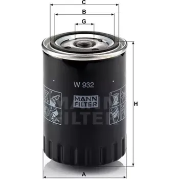 Filtr do auta MANN FILTER Olejový filtr W 932