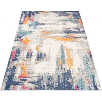 Koberec Makro Abra Kusový koberec DENVER G039A Abstraktní moderní modrý vícebarevný Rozměr: 140x200 cm
