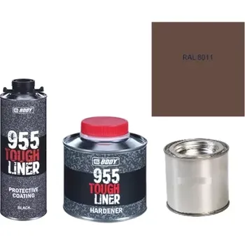 Autolak HB BODY 955 RAPTOR tough liner - 2k polyuretan textura set/báze + tužidlo + barva /RAL 8011 900ml