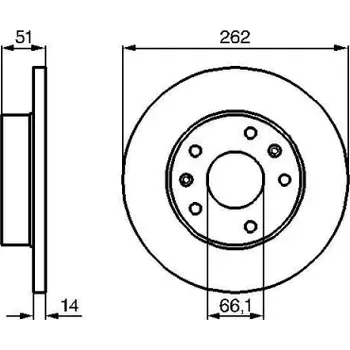 Brzdový kotouč BOSCH Brzdový kotouč plný Ø262mm 0 986 478 991