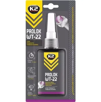 Autokosmetika K2 PROLOK WT22 na závity - nízká pevnost 50g