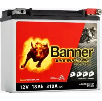 Motobaterie Banner Bike Bull AGM Professional 52001 12V 18h 310A ETX 20L
