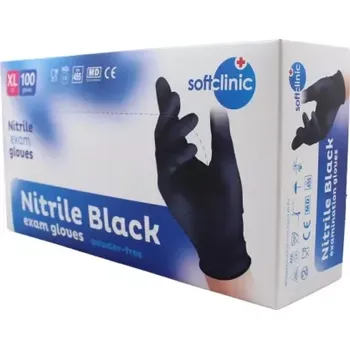 SOFTCLINIC Nitrilové rukavice černé XL 100ks