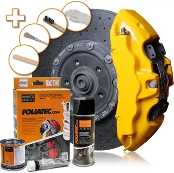 Autolak FOLIATEC DVOUSLOŽKOVÁ FARBA na brzdové třmeny ŽLUTÁ PERFORMANCE YELLOW (SADA K APLIKACI)