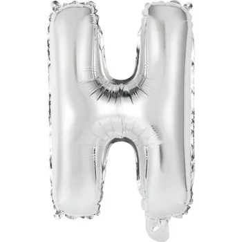 Balónek Amscan Písmeno H stříbrný balónek 40 cm