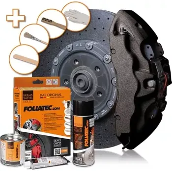 Autolak FOLIATEC DVOUSLOŽKOVÁ FARBA na brzdové třmeny CARBON ŠEDÁ (SADA K APLIKACI)