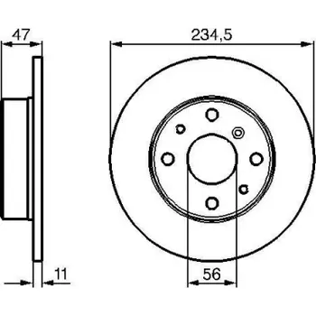 Brzdový kotouč BOSCH Brzdový kotouč plný Ø234mm 0 986 478 500