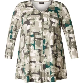 Dámská halenka Tunika do "A" (dlouhý rukáv Grey Army) - v nadměrné velikosti 3698