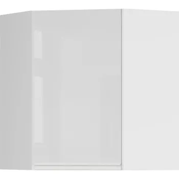 Kuchyňská skříňka Black red white Horní rohová skříňka kuchyně Sole vnitřní GNWU-60/72 Zvolte stranu: pravé provedení, Barva korpusu skříněk: Černá mat, Zvolte barvu dvířek: Bílá lesk