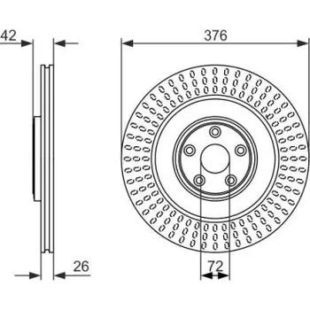 Brzdový kotouč BOSCH Brzdový kotouč větraný Ø376mm 0 986 479 756