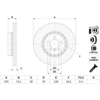 Brzdový kotouč BOSCH Brzdový kotouč Brzdový kotouč dvoudílný Ø370mm 0 986 479 E21