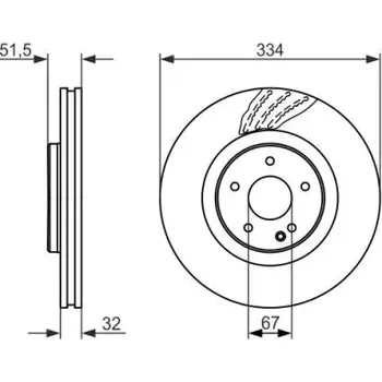 Brzdový kotouč BOSCH Brzdový kotouč větraný Ø334mm 0 986 479 650