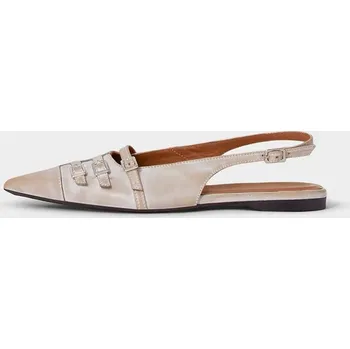 Dámské baleríny Kožené baleríny Vagabond Shoemakers HERMINE béžová barva, s odkrytou patou, 5533-118-07 5533.118.07 08X, EUR 38