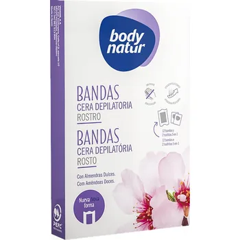 Přípravek na depilaci a epilaci body natur Epilační voskové pásky na obličej s olejem ze sladkých mandlí 12 ks