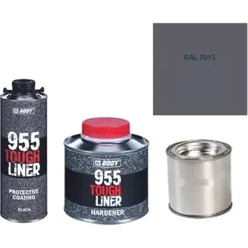 Autolak HB BODY 955 RAPTOR tough liner - 2k polyuretan textura set/báze + tužidlo + barva /RAL 7015 900ml