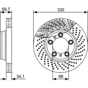 Brzdový kotouč BOSCH Brzdový kotouč děrovaný Ø329.5mm 0 986 479 580