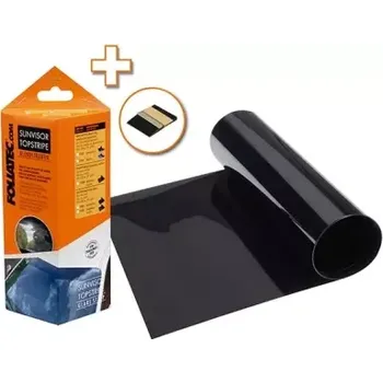 Autodoplněk FOLIATEC TOPSTRIPE STÍNÍCÍ PRUH ČELNÍHO SKLA, 15X152CM, ČERNÁ