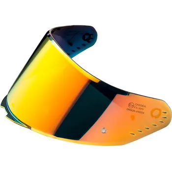Auto-moto CASSIDA plexi pro přilby AERO s přípravou pro Pinlock (zrcadlové oranžové REVO)