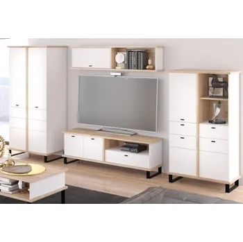 Obývací stěna Obývací stěna Cross 340-360cm Dub sonoma/bílá