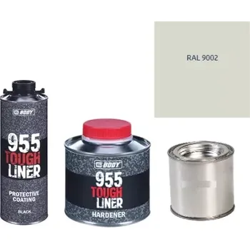Autolak HB BODY 955 RAPTOR tough liner - 2k polyuretan textura set/báze + tužidlo + barva /RAL 9002 900ml