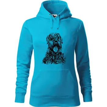 Dámská mikina Mikina - pes Knírač Barva: Modrá - tyrkysová (44), Velikost: XS, Střih: Dámské